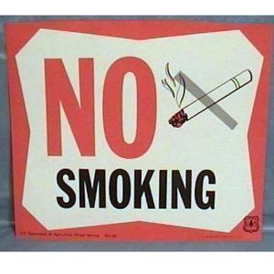 Vintage Colorful 1971 Forest Service Sign NO SMOKING